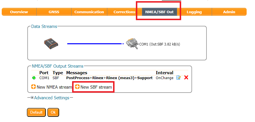 Real-time decoding of NAV messages of Septentrio receiver in C programming language